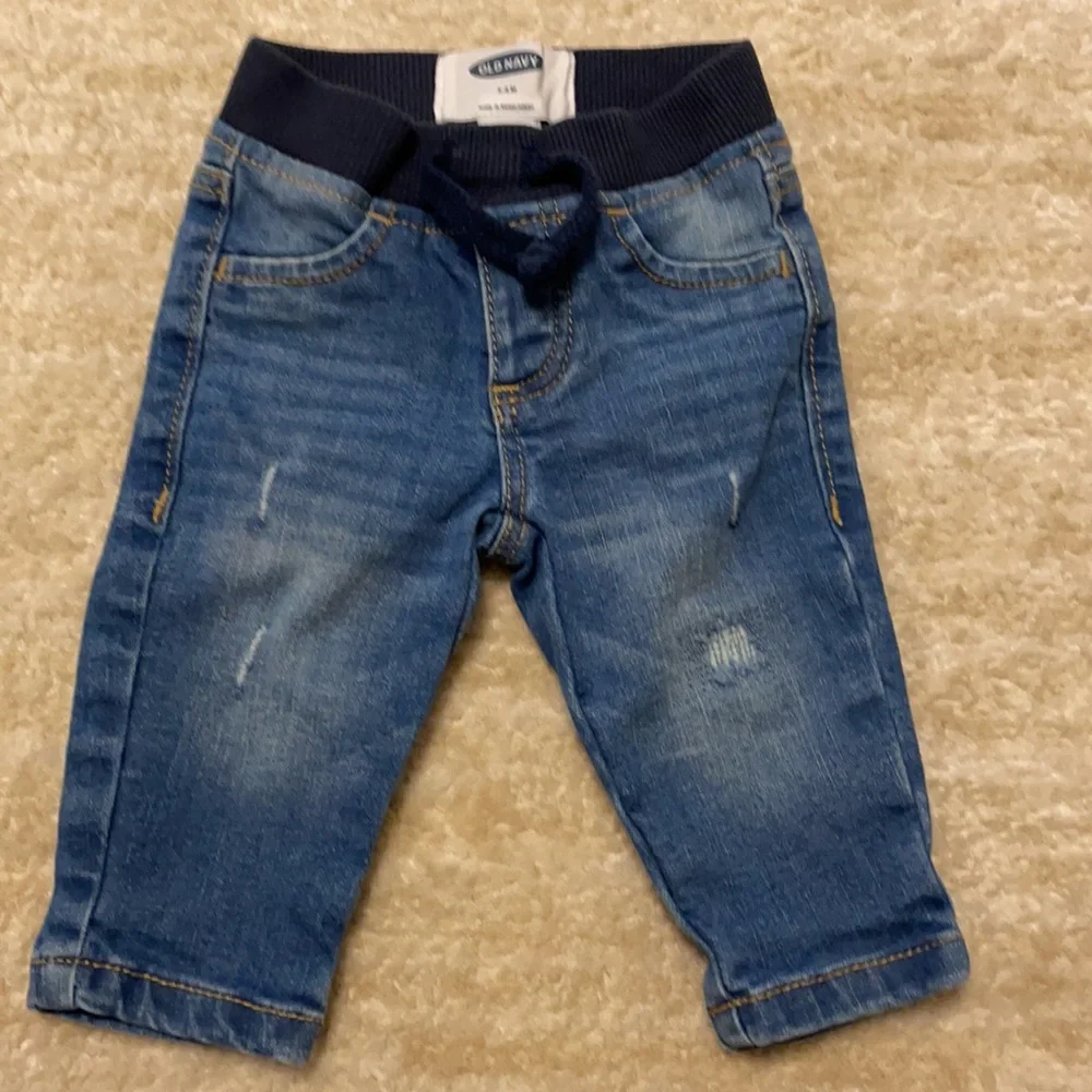 Trendy baby boy Old Navy jeans and Janie and Jack shirt sleeved shirt!